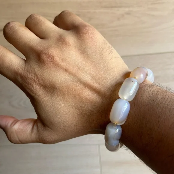 Handmade Natural Chunky Agate Bracelet, 6” - Picture 7 of 8